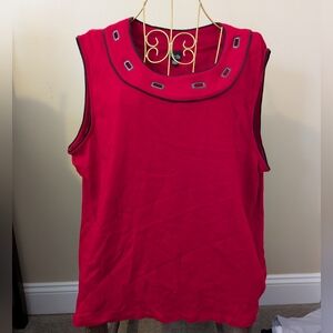 Red Sleeveless Top By Rafaella